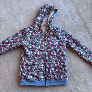 Mini Boden Floral Zip Hoodie shaggy